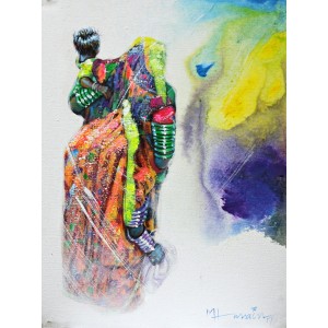 Hussain Chandio, 12 x 16 Inch, Acrylic on Canvas, Figurative Painting-AC-HC-145